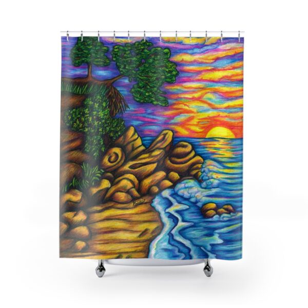 Sacred Feminine - Aquarium Beach - Shower Curtain - Image 2