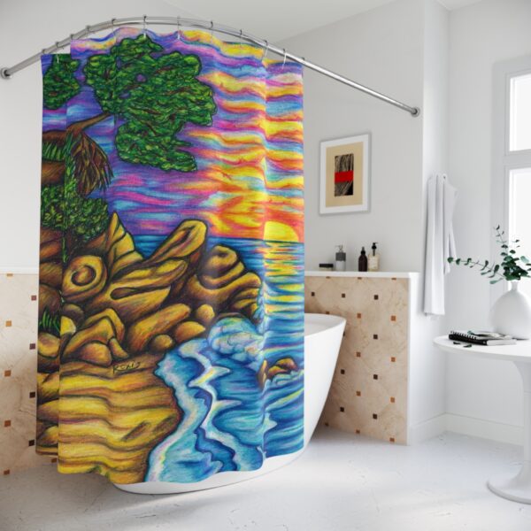 Sacred Feminine - Aquarium Beach - Shower Curtain - Image 4