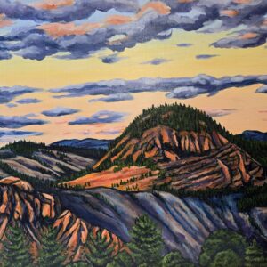 Sunset over Mount Paul SOLD TO TIME RAISERS, WILL BE AVAILBLE TO WIN OCT 15 AT TIMERAISERS IN KAMLOOPS